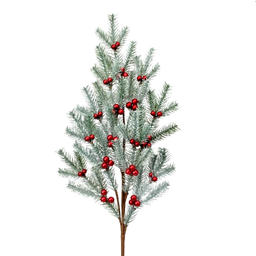 [MTX59371-FRRG] Branche décorative: Tige de sapin et petits fruits