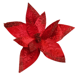 [280790] Branche décorative: Poinsettia avec pétales embossées