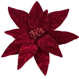 [XM-HA2644] Branche décorative: Poinsettia sur pince