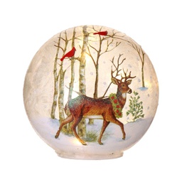 [MTX62508] Lanterne - Boule en verre - Cerf dans la forêt