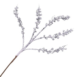 [XM-HS4881] Branche décorative - Baies argent