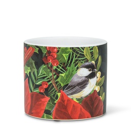 [27-PL-JMX-02-SM] Cache-pot noël cardinal et mésange