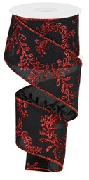[RW790402] Ruban feuillage rouge