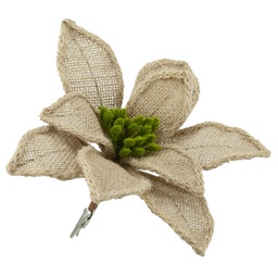 [XM-HA2428] Ornement: Poinsettia en jute