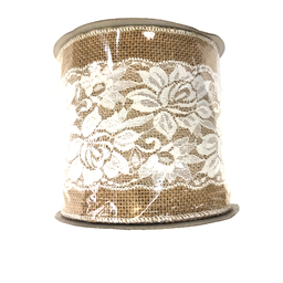 [RN4733] Ruban jute et dentelle large
