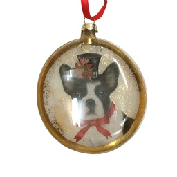 Disque ornemental - Chien boston terrier