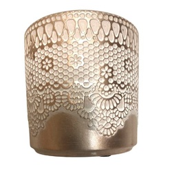 [27-Venice-115-SM] Cache-pot dentelle rose vintage