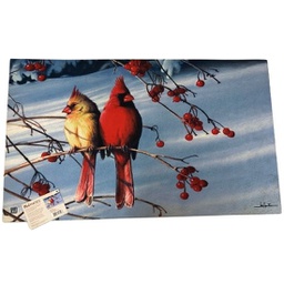 [13133] Tapis de noël couple de cardinaux