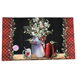 [7504] Tapis de noël bouquet champêtre d'hiver