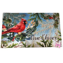 [6164] Tapis de noël cardinal rouge "vive l'hiver"