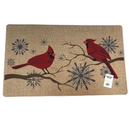 Tapis de noël duo de cardinaux