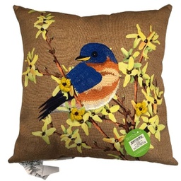 [4PL281] Coussin oiseau bleu