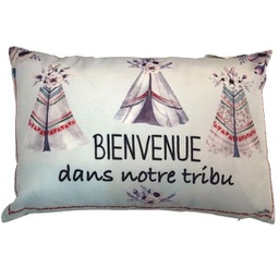 [4555] Coussin "bienvenue dans notre tribu"